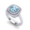 Image 2 : 2.02 ctw Sky Blue Topaz & Micro VS/SI Diamond Ring 18k White Gold - REF-49M3G