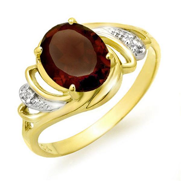 2.03 ctw Garnet & Diamond Ring 10k Yellow Gold - REF-12G3W