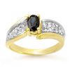 Image 1 : 1.40 ctw Blue Sapphire & Diamond Ring 10k Yellow Gold - REF-34H8R