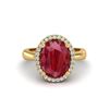 Image 1 : 3 ctw Ruby & Micro Pave VS/SI Diamond Certified Ring 18k Yellow Gold - REF-50R3K