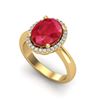 Image 2 : 3 ctw Ruby & Micro Pave VS/SI Diamond Certified Ring 18k Yellow Gold - REF-50R3K