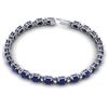 Image 2 : 23.5 ctw Sapphire & VS/SI Diamond Eternity Bracelet 10k White Gold - REF-143H6R