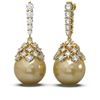 Image 2 : 2 ctw Diamond & Pearl Earrings 18K Yellow Gold - REF-161G3W