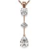 Image 1 : 1.16 ctw Pear Cut Diamond Designer Necklace 18K Rose Gold - REF-163A3N