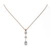 Image 2 : 1.16 ctw Pear Cut Diamond Designer Necklace 18K Rose Gold - REF-163A3N