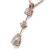 Image 3 : 1.16 ctw Pear Cut Diamond Designer Necklace 18K Rose Gold - REF-163A3N