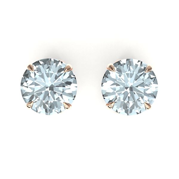 4 ctw Sky Blue Topaz Designer Stud Earrings 14k Rose Gold - REF-17F3M