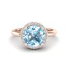 Image 1 : 2.70 ctw Sky Blue Topaz & Micro VS/SI Diamond Ring 14k Rose Gold - REF-34W2H