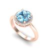 Image 2 : 2.70 ctw Sky Blue Topaz & Micro VS/SI Diamond Ring 14k Rose Gold - REF-34W2H
