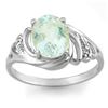 Image 1 : 2.04 ctw Aquamarine & Diamond Ring 18k White Gold - REF-35W2H