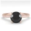Image 1 : 1.50 ctw Black Diamond Engagment Designer Ring 18k Rose Gold - REF-35W6H