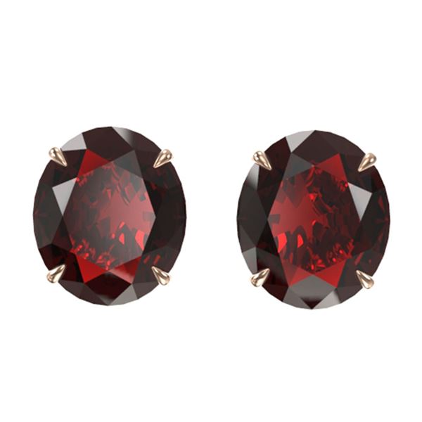 18 ctw Garnet Designer Solitaire Stud Earrings 14k Rose Gold - REF-47H6R