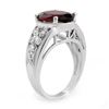 Image 2 : 6.15 ctw Garnet & Diamond Ring 10k White Gold - REF-30X3A