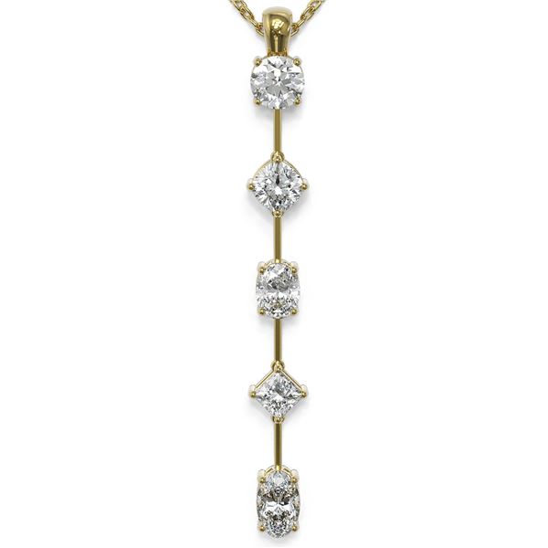 1.45 ctw Mix cut Diamonds Designer Necklace 18K Yellow Gold - REF-163Y6X