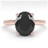 Image 1 : 5.0 ctw Oval Black Diamond Engagment Designer Ring 18k Rose Gold - REF-147F2M