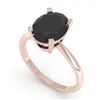 Image 2 : 5.0 ctw Oval Black Diamond Engagment Designer Ring 18k Rose Gold - REF-147F2M