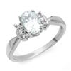 Image 1 : 1.06 ctw Aquamarine & Diamond Ring 10k White Gold - REF-17F2M