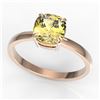 Image 2 : 1.50 ctw Cushion Cut Citrine Designer Engagment Ring 14k Rose Gold - REF-15R5K