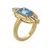 Image 1 : 5.1 ctw Blue Topaz & Diamond Ring 18K Yellow Gold - REF-178K2Y