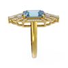 Image 2 : 5.1 ctw Blue Topaz & Diamond Ring 18K Yellow Gold - REF-178K2Y