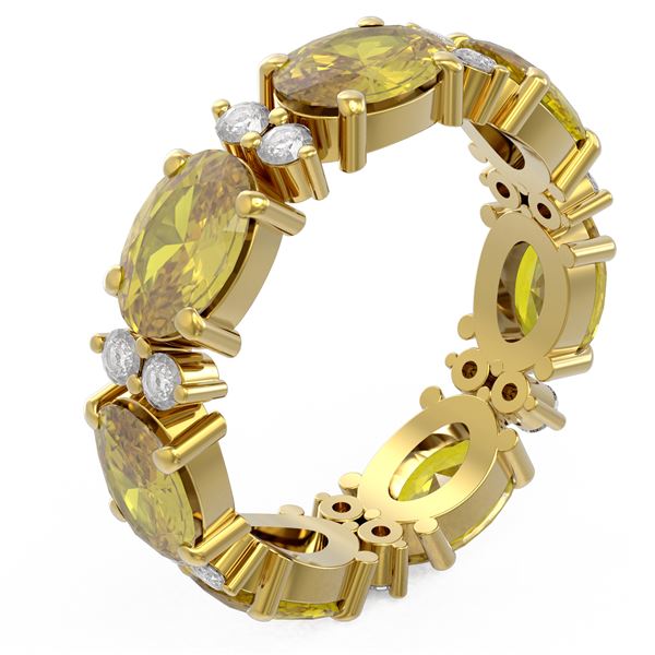 7.64 ctw Canary Citrine Ring 18K Yellow Gold - REF-89X5A