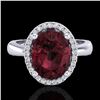 Image 1 : 2.50 ctw Garnet & Micro Pave VS/SI Diamond Ring 18k White Gold - REF-38Y8X