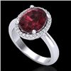 Image 2 : 2.50 ctw Garnet & Micro Pave VS/SI Diamond Ring 18k White Gold - REF-38Y8X