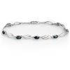 Image 1 : 3.02 ctw Blue Sapphire & Diamond Bracelet 10k White Gold - REF-40Y9X