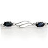 Image 2 : 3.02 ctw Blue Sapphire & Diamond Bracelet 10k White Gold - REF-40Y9X