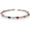 Image 1 : 3.51 ctw Multi-Sapphire & Diamond Bracelet 18k White Gold - REF-55Y2X