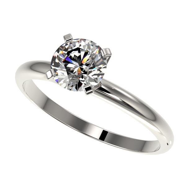 1 ctw Certified Quality Diamond Engagment Ring 10k White Gold - REF-124N4F