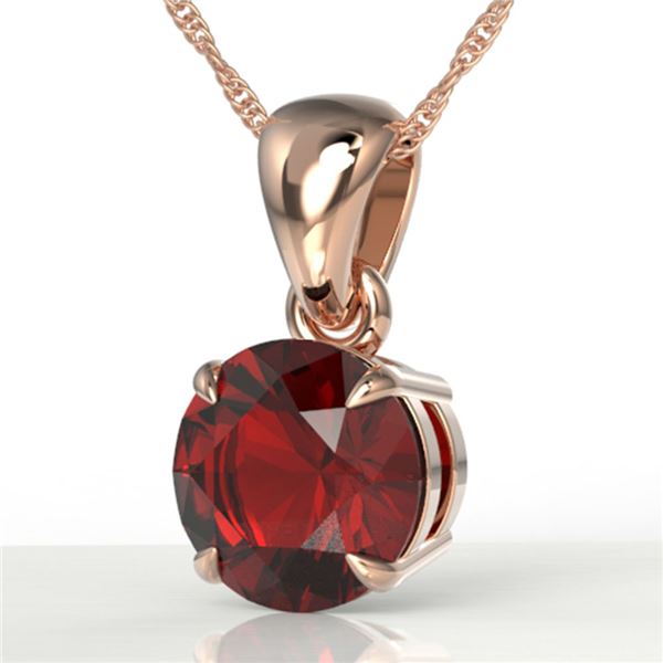 2 ctw Garnet Designer Necklace 14k Rose Gold - REF-18M8G