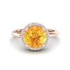 Image 1 : 2 ctw Citrine & Micro VS/SI Diamond Ring Designer 14k Rose Gold - REF-33N8F