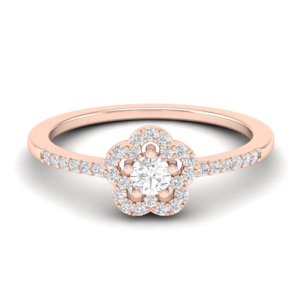 0.35 ctw Micro PaveVS/SI Diamond Certified Ring MOON Halo IN 10k Rose Gold - REF-24A5N