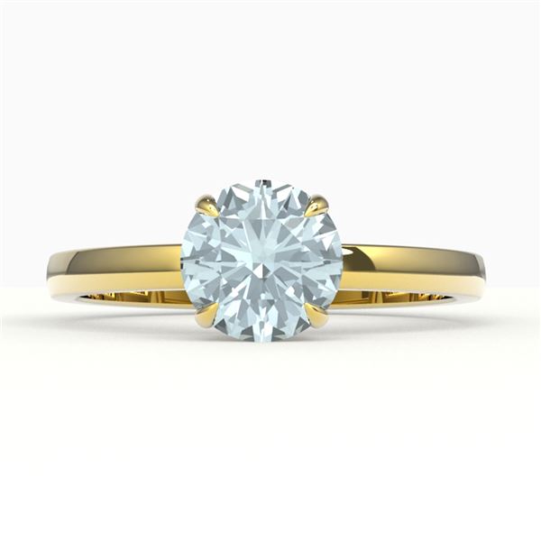 2 ctw Aquamarine Designer Engagment Ring 18k Yellow Gold - REF-31R8K