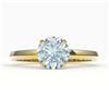 Image 1 : 2 ctw Aquamarine Designer Engagment Ring 18k Yellow Gold - REF-31R8K