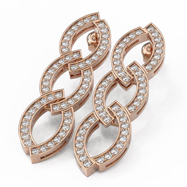 3.25 ctw Diamond Designer Earrings 18K Rose Gold - REF-226R3K