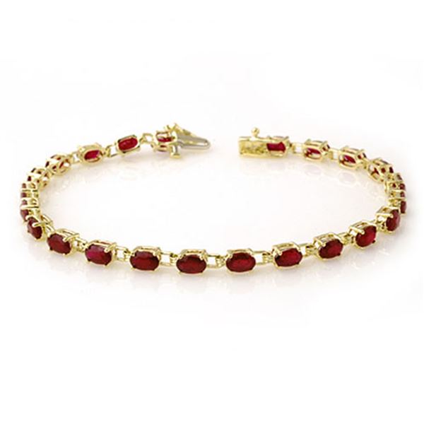 7.0 ctw Ruby Bracelet 10k Yellow Gold - REF-53A5N