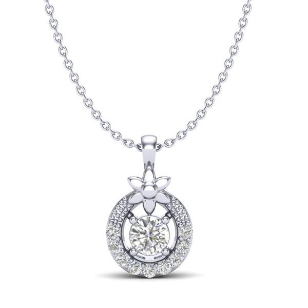 0.21 ctw Micro Pave VS/SI Diamond Certified Necklace 18k White Gold - REF-19W8H