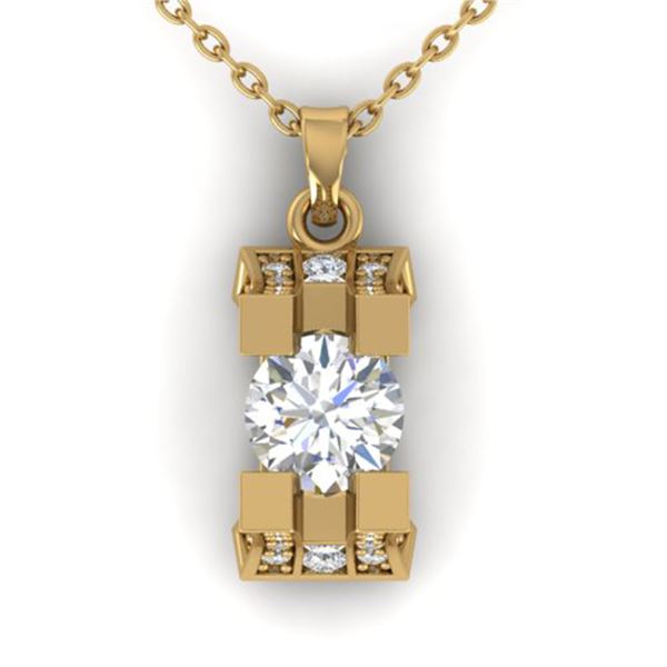 1.15 ctw VS/SI Diamond Art Deco Stud Necklace 14k Yellow Gold - REF-143M6G