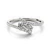 Image 1 : 1 ctw VS/SI Diamond 2 Stone 2 Stone Ring 18k White Gold - REF-105F8M