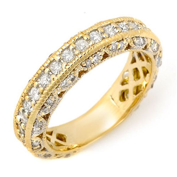 1.10 ctw Certified VS/SI Diamond Band 14k Yellow Gold - REF-102Y8X