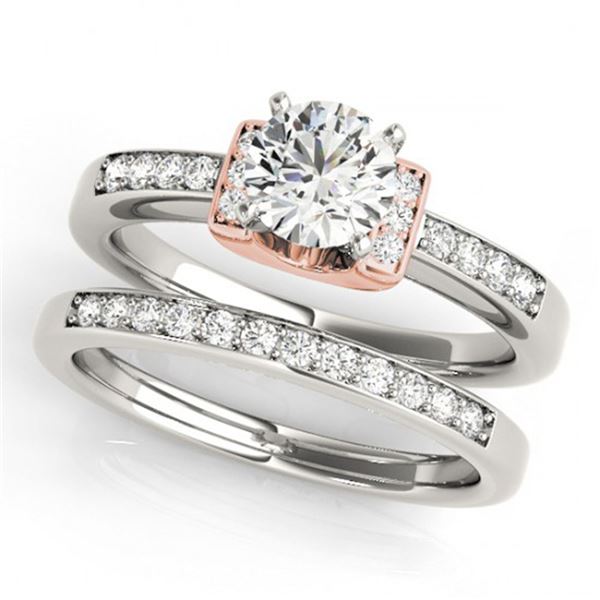 0.76 ctw Certified VS/SI Diamond Solitaire 2pc Set 14k 2Tone Gold - REF-100N9F