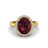 Image 1 : 2.50 ctw Garnet & Micro Pave VS/SI Diamond Ring 18k Yellow Gold - REF-38A8N