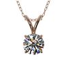 Image 1 : 0.53 ctw Certified Quality Diamond Solitaire Necklace 10k Rose Gold - REF-40G8W