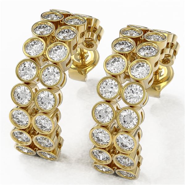 3.08 ctw Diamond Designer Earrings 18K Yellow Gold - REF-272N9F