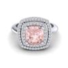 Image 1 : 1.92 ctw Morganite & Micro VS/SI Diamond Pave Ring 18k White Gold - REF-56H2R