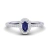 Image 1 : 0.43 ctw Tanzanite & Micro Pave VS/SI Diamond Ring 18k White Gold - REF-23R5K