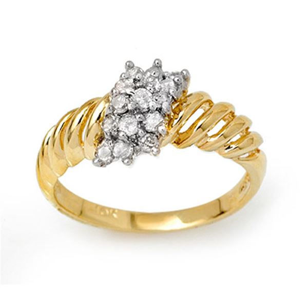 0.25 ctw Certified VS/SI Diamond Ring 10k Yellow Gold - REF-19M9G