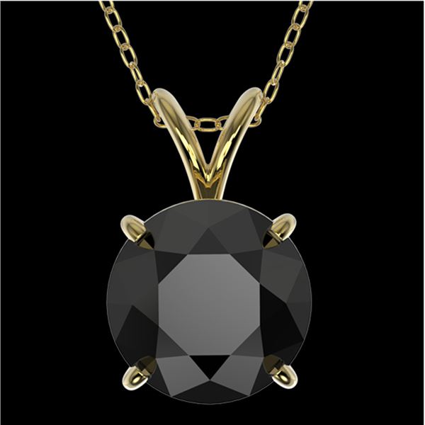 2.09 ctw Fancy Black Diamond Solitaire Necklace 10k Yellow Gold - REF-35K6Y